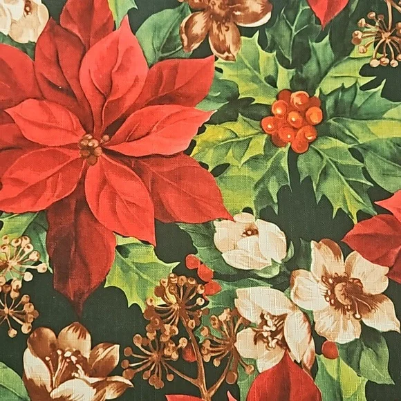 6 new without tags poinsettia Christmas themed placemats - Picture 2 of 2
